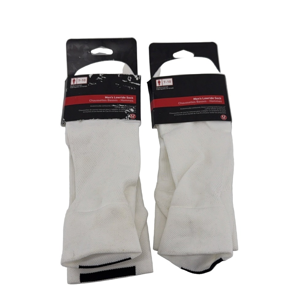 lululemon Lowride Sock M9088S Men's M/L White Seamless Anti-Stink